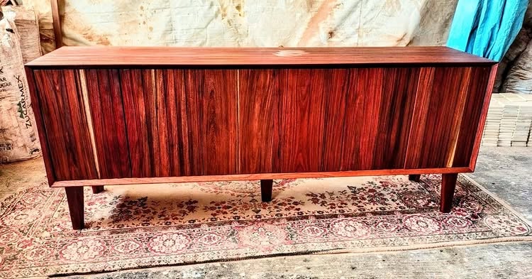 Mid-century style solid wood sideboard credenza